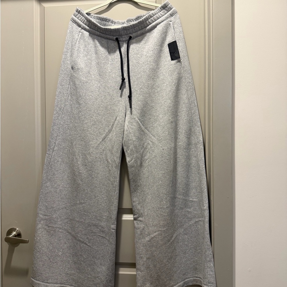 Adidas high waist Wide Leg Gray Sweatpants